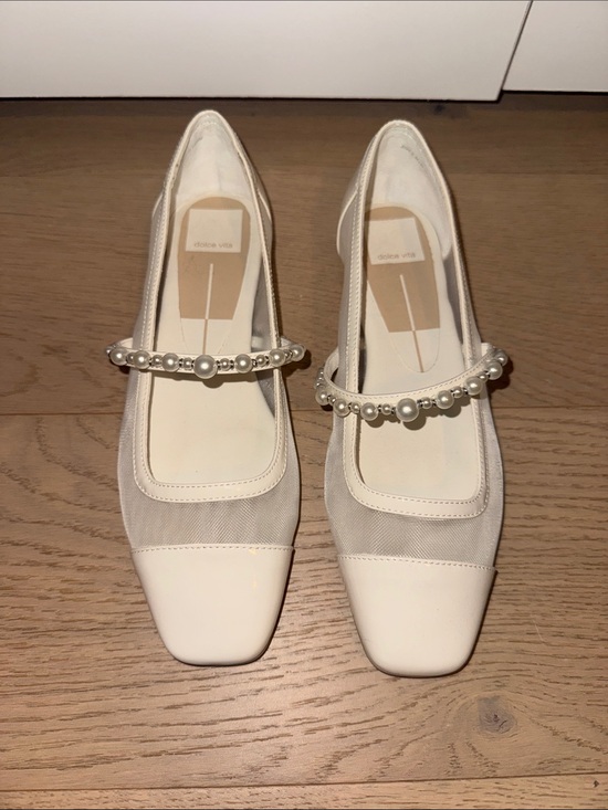 Dolce Vita Shoes - Dolce Vita Ivory Pearl-Embellished Mary Jane Flats